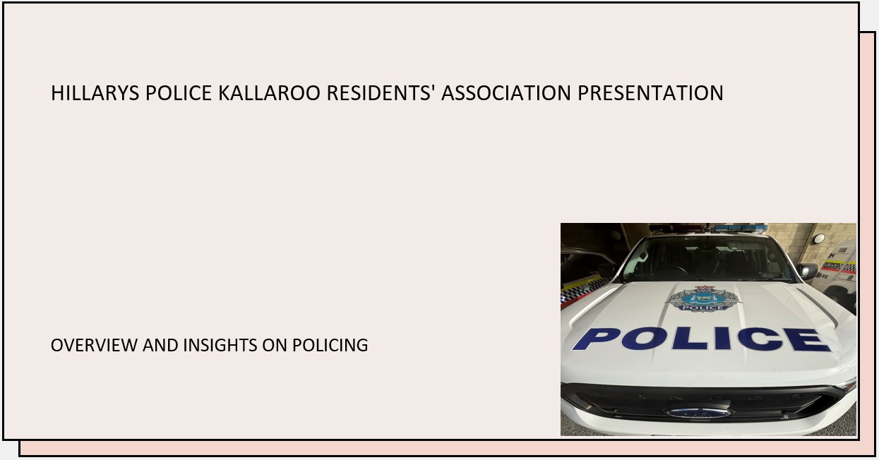 Policing Update Kallaroo Residents Association - E-Bikes &amp; E-Rideables
